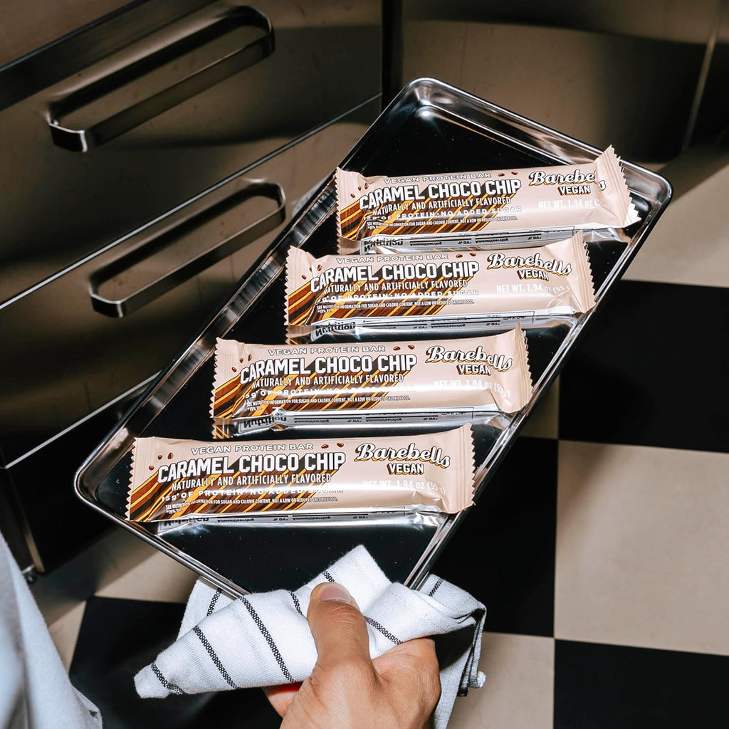 Barebells Protein Bars - Protein Snacks with High Protein - Chocolate Protein Bars - Perfect on The Go Protein Snack & Breakfast Bars (12 Count (Pack of 1), Plant Based - Caramel Choco Chip)