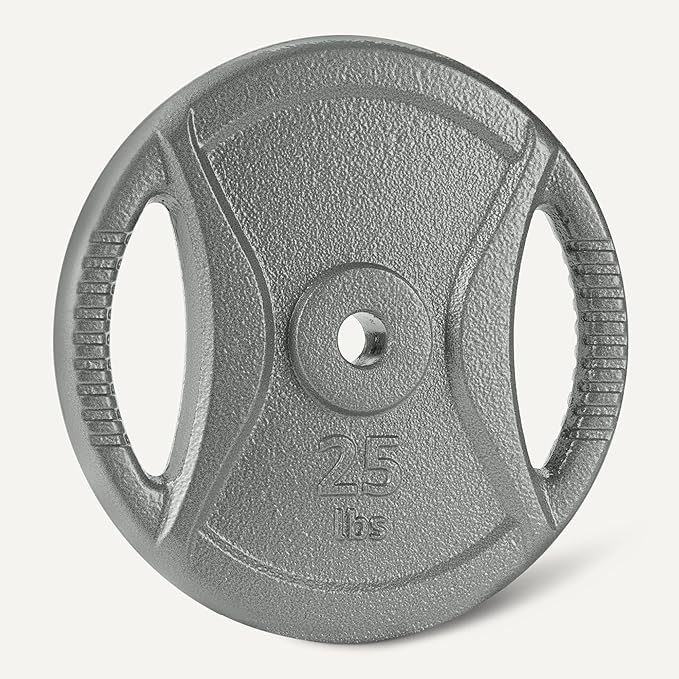 Amazon Basics 1-Inch Cast Iron Grip Weight Plates