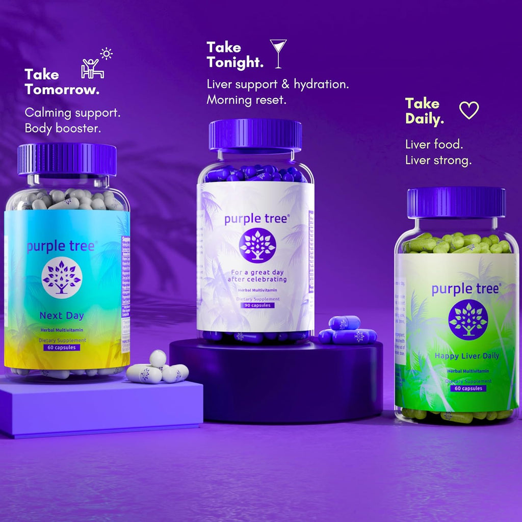 purple tree Happy Liver Daily | Liver Support & Cleanse Supplement with Milk Thistle 80% Silymarin, Dandelion, Artichoke, Vine Tea DHM & Vitamins | Daily Liver Wellness Formula | 60 Vegan Capsules