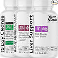 Youth & Tonic 3X Body Cleanse and Detox Pills for Women & Men with Liver, Kidney, Colon Supplements to Support Healthy Functions and for Loss of Unwanted Impurities and Metabolic Waste. 120 Capsules