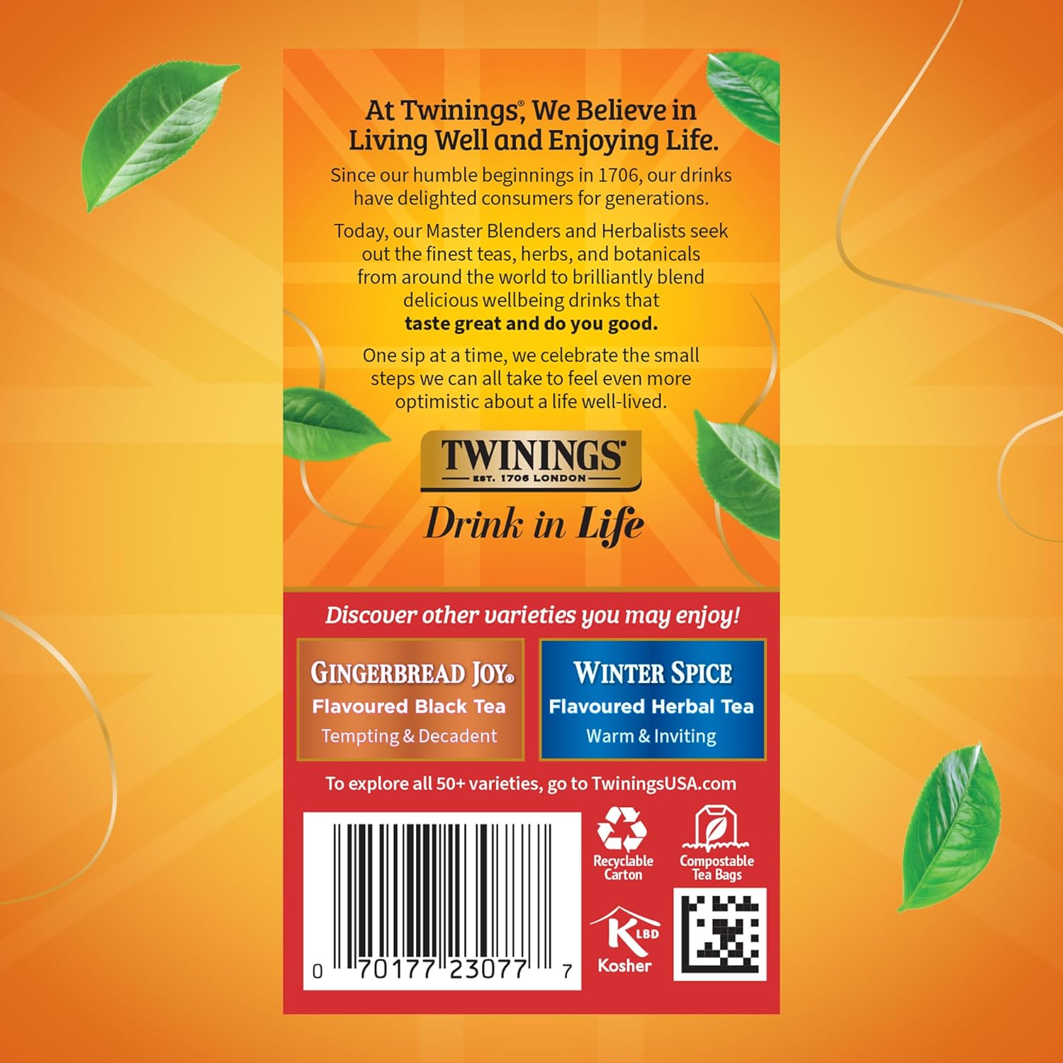 Twinings Christmas Black Tea Individually Wrapped Bags, 20 Count (Pack of 2), Aromatic Cinnamon & Clove, Caffeinated, Enjoy Hot or Iced, 20 Teabags