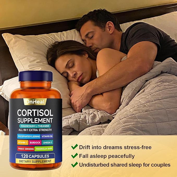 Cortisol Reducer, Cortisol Supplements for Women/Men, Natural Manager Supplement, Daily Relaxation Support for Stressful Days & Post-Workout Recovery, Stress Relief, Mood, Calm & Restful Sleep