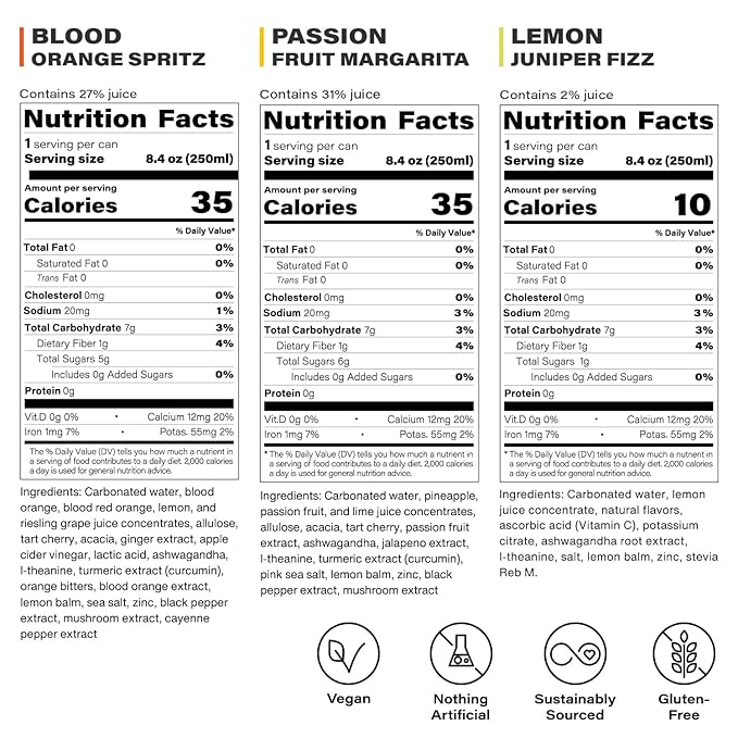Peak Cocktails Non-Alcoholic Cocktail | Adaptogens, Nootropics, Superfoods for Recovery, Calm, Sleep | Ashwagandha, Tart Cherry, L-Theanine | Mixologist-crafted | 8.4 oz, 24-Pack Variety Pack
