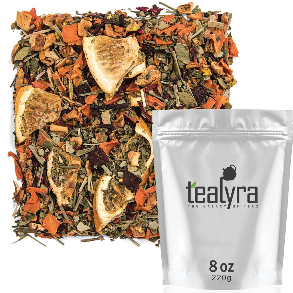 Tealyra - Orange Lemonade - Hibiscus - Eucalyptus - Lemongrass - Herbal Fruity Loose Leaf Tea Blend - VitaminsRich - Boost Immune System- 100% Natural – Hot and Iced - Caffeine-Free - 220g (8-ounce)