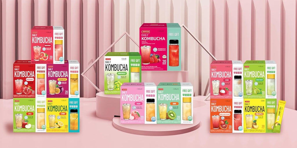 KAYFOOD Garden Daily Shinemuscat Kombucha Tea Powdered Mix, Probiotics & Prebiotics, Zero Sugar, Diet, Healthy Fermented Drinks Korea (20ST)