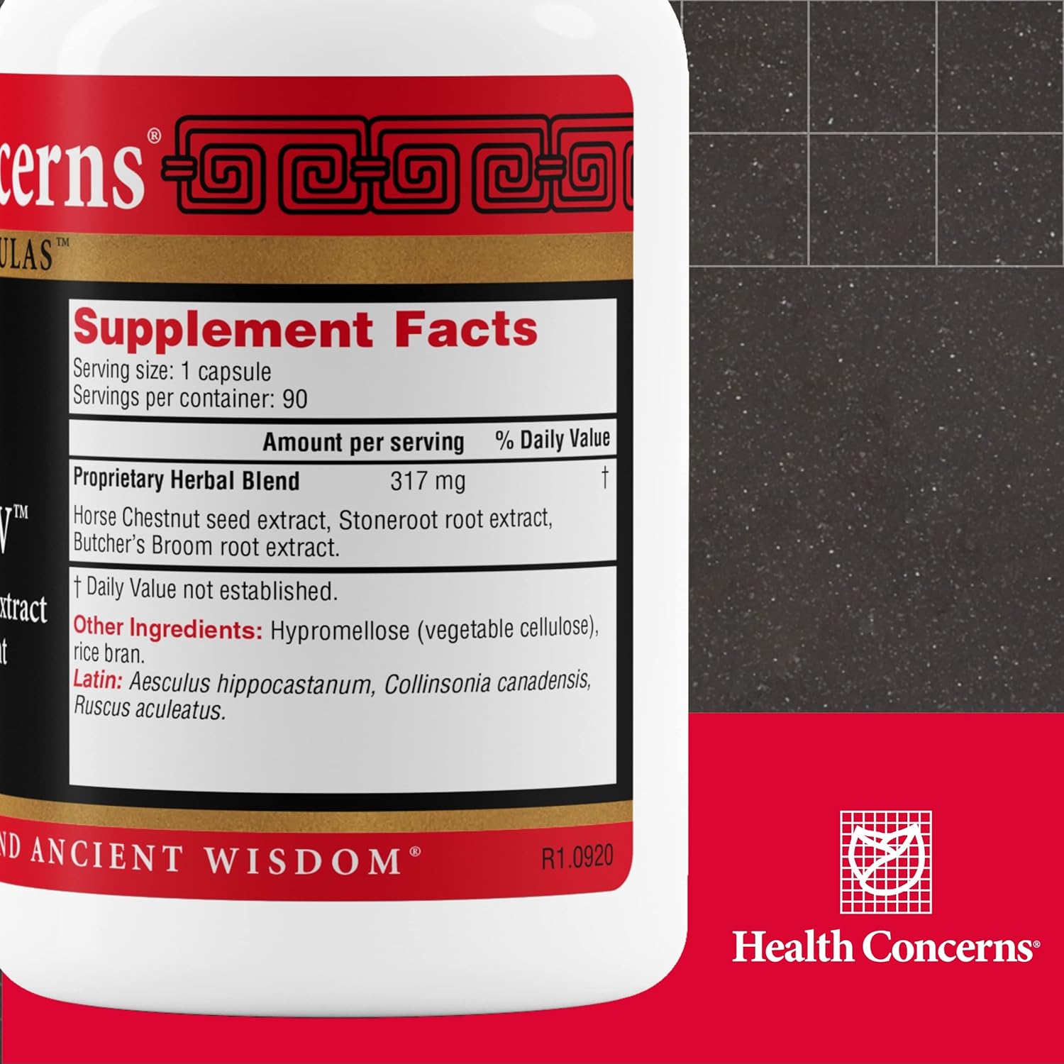 Health Concerns Formula V – Blood Flow & Circulation Support Supplement – Vein Health for Swelling, Leg Cramps, Varicose Veins, Inflammation & Heavy Legs – Chinese Herbal Formula – 90 Capsules