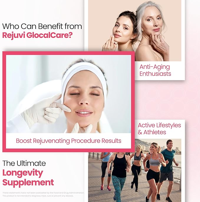 GlocalCare Rejuvi Collagen Booster – 300mg Ovoderm Vegetarian Collagen for Skin Elasticity, Firmness & Joint Support – Biotin, Grape Seed Extract, CoQ10 - (30 Capsules)