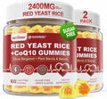 Red Yeast Rice Gummies with CoQ10, Extra Strength 2400MG Supports Vascular* Health for Men & Women, Made in USA, Boost Energy, Immunity, Vegan & Non-GMO - 120 Count
