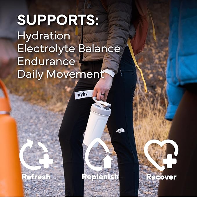 Kyhv Nutrition Hydration Electrolyte Drink Mix Powder Packets, Strawberry Lemonade - Balanced Sodium, Potassium, Magnesium & Vitamin C, Zero Sugar, Monk Fruit Sweetener (12 Stick Packs)