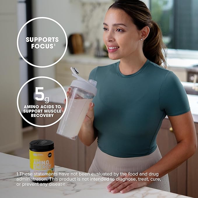 Optimum Nutrition Amino Energy Powder – Energy & Focus Pre Workout with Amino Acids, BCAA, Green Tea Caffeine & Coffee, Muscle Recovery Support – Citrus Sprtiz, 30 Servings (Packaging May Vary)
