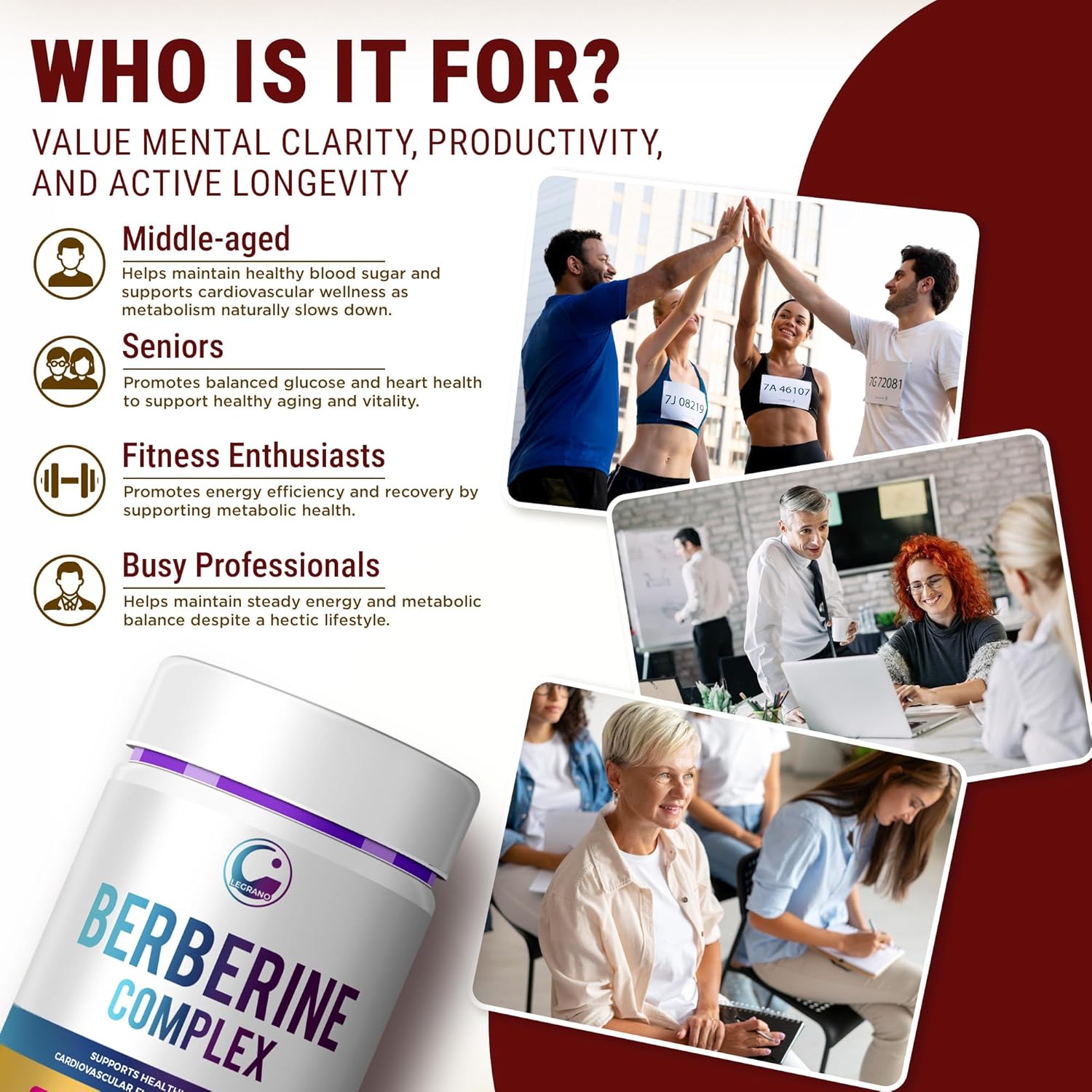 LEGRANO Berberine Supplement 500mg with Ceylon Cinnamon, ALA & Chromium – Berberine Complex for Glucose Metabolism & Heart Support – 60 Vegan Capsules