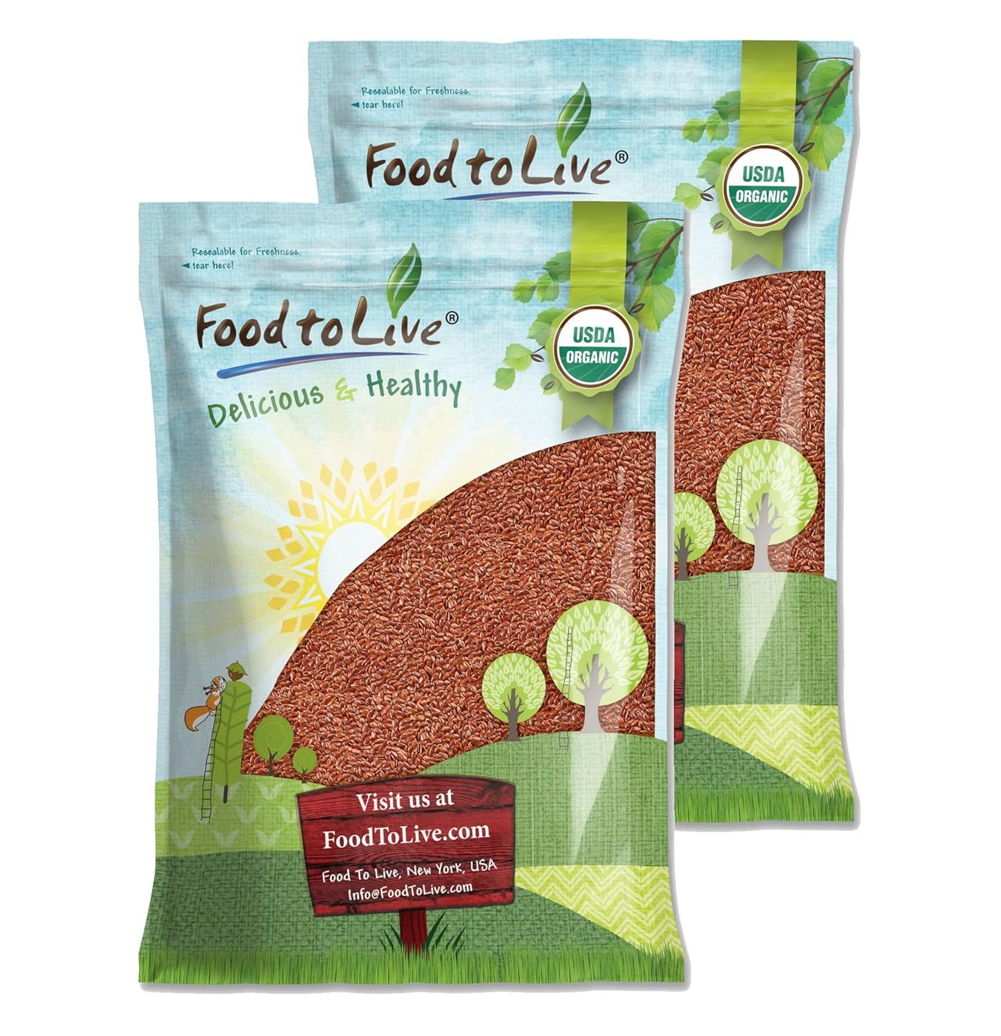 Food to Live Organic Brown Flax Seeds, 20 Pounds – Whole Raw Flaxseeds, Non-GMO, Unroasted, Dried, Kosher, Vegan. Rich in Omega-3 Fatty Acids, and Dietary Fiber. Perfect for Salads, and Baked Goods.