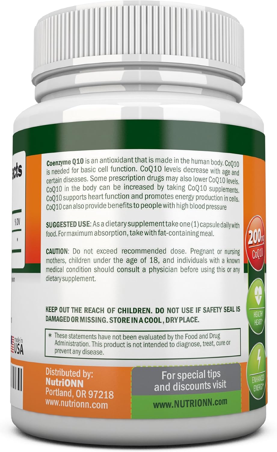 CoQ10 200mg (Double Strength), 120 Capsules - High Absorption Coenzyme Q10 - Scientifically Proven Extra Strength CoQ10 Ubiquinone - 4 Month Supply