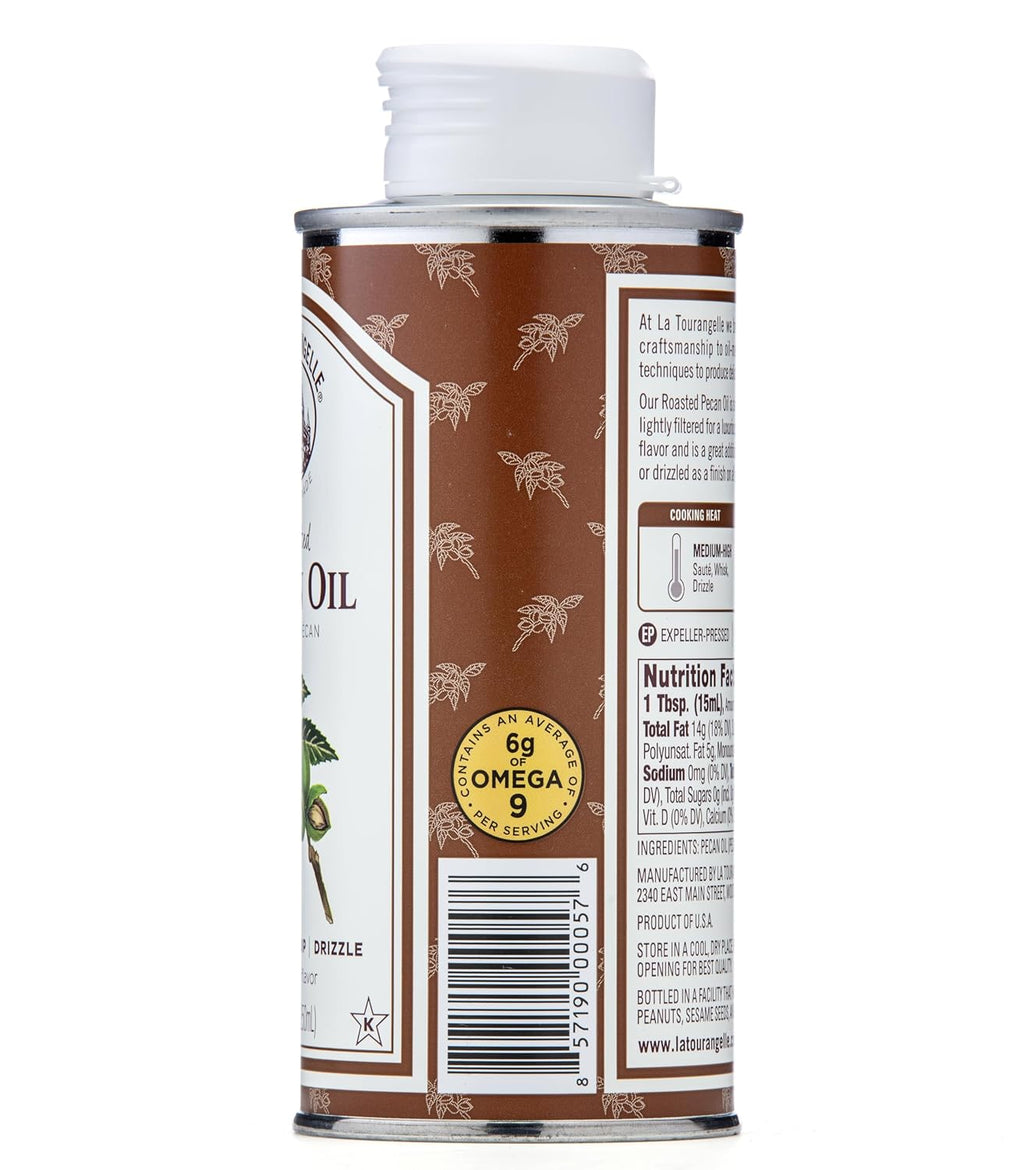 La Tourangelle Roasted Pecan Oil for Cooking, Baking, Butter Substitute, Pasta, Vinaigrettes, Stir Fry, 8.45 Fl Oz