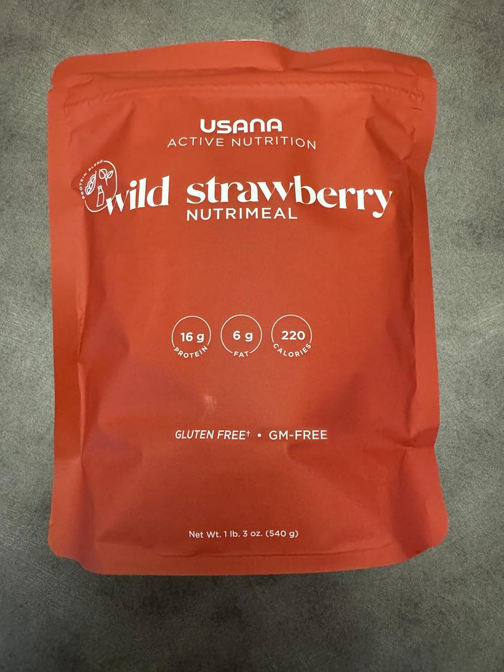 USANA Nutrimeal Meal Replacement Shake - Wild Strawberry - NON-GMO - Gluten Free - Low Glycemic - 540 Grams - 9 Servings