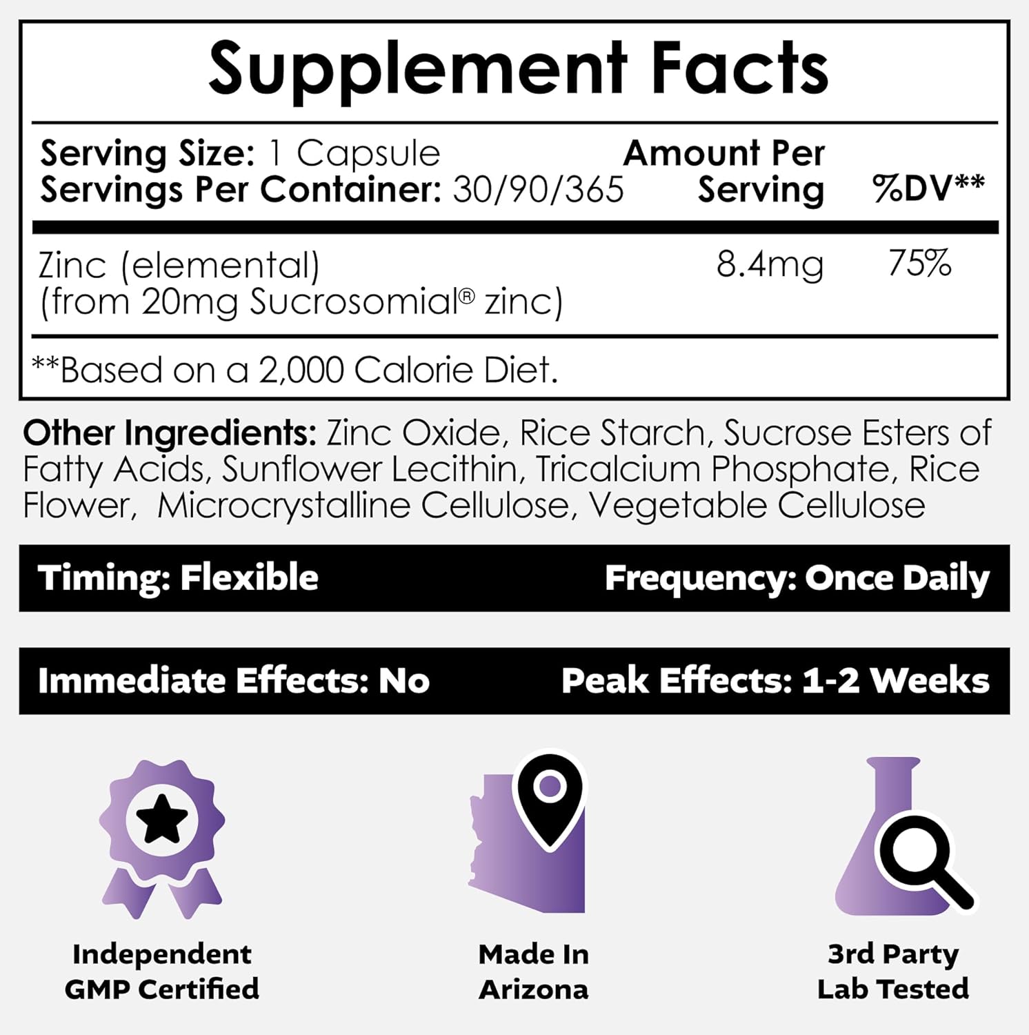 Nootropics Depot MicroZinc Capsules | 20mg | Optimized Zinc Supplement | 30 Count
