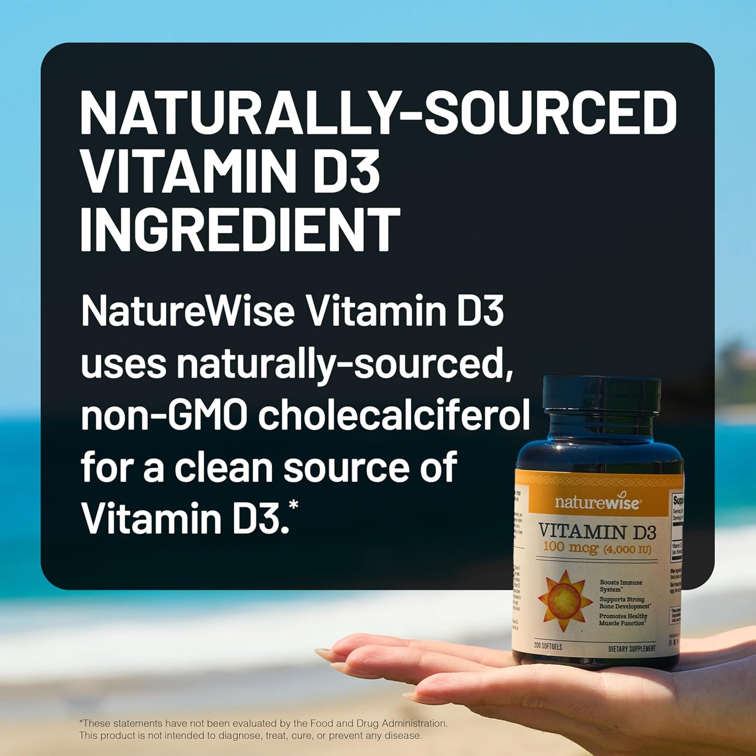NatureWise Vitamin D3 4000iu (100 mcg) 90-Day Supply for Immune Support, Healthy Muscle Function, and Bone Health - Non-GMO, Gluten Free in Organic Extra Virgin Olive Oil, (Mini Softgel), 90 Count