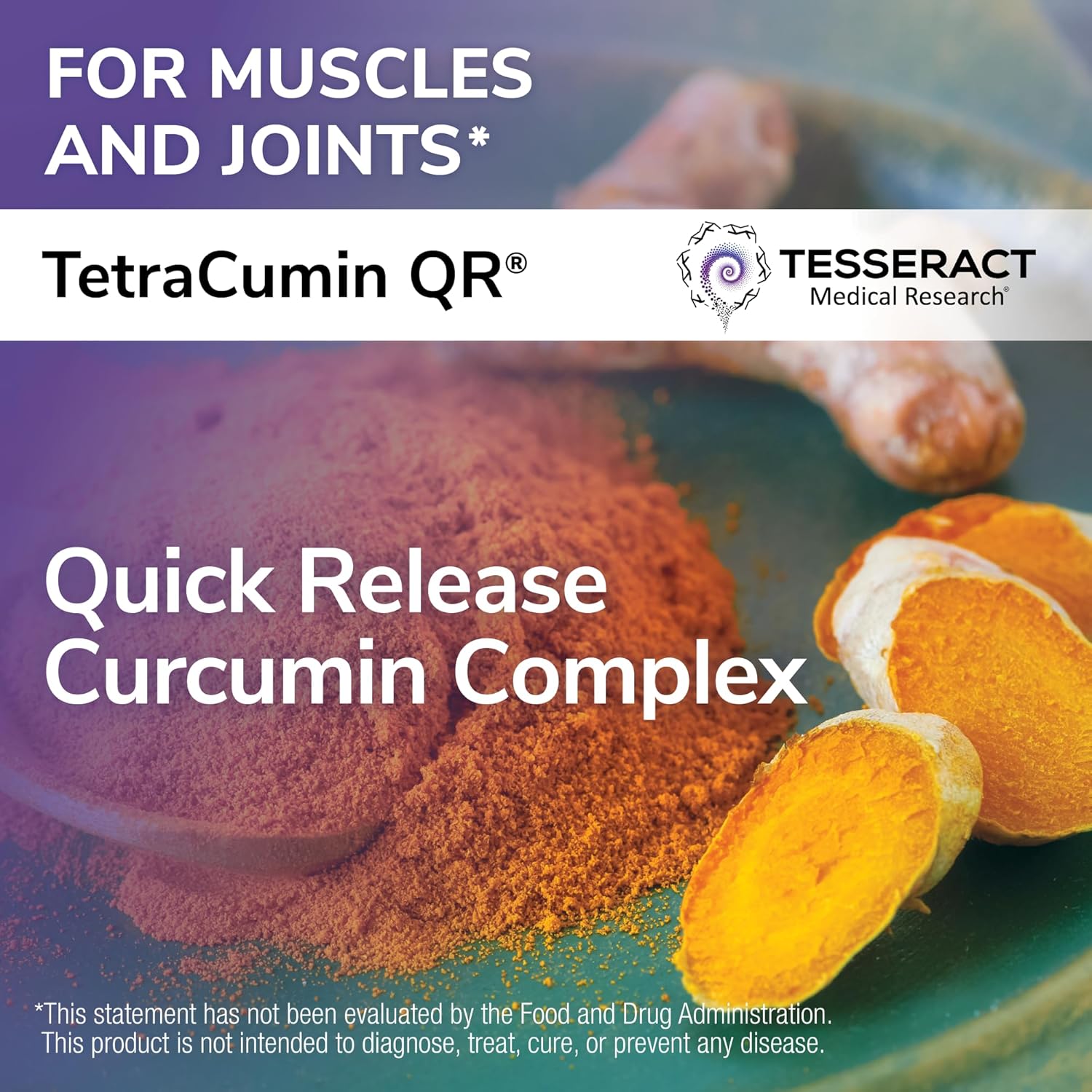 TetraCumin QR Joint Support Supplement, Quick-Release Turmeric Curcumin Metabolite, Proprietary Joint Supplements for Women & Men, Helps Promote Muscle & Joint Health, 120 Capsules