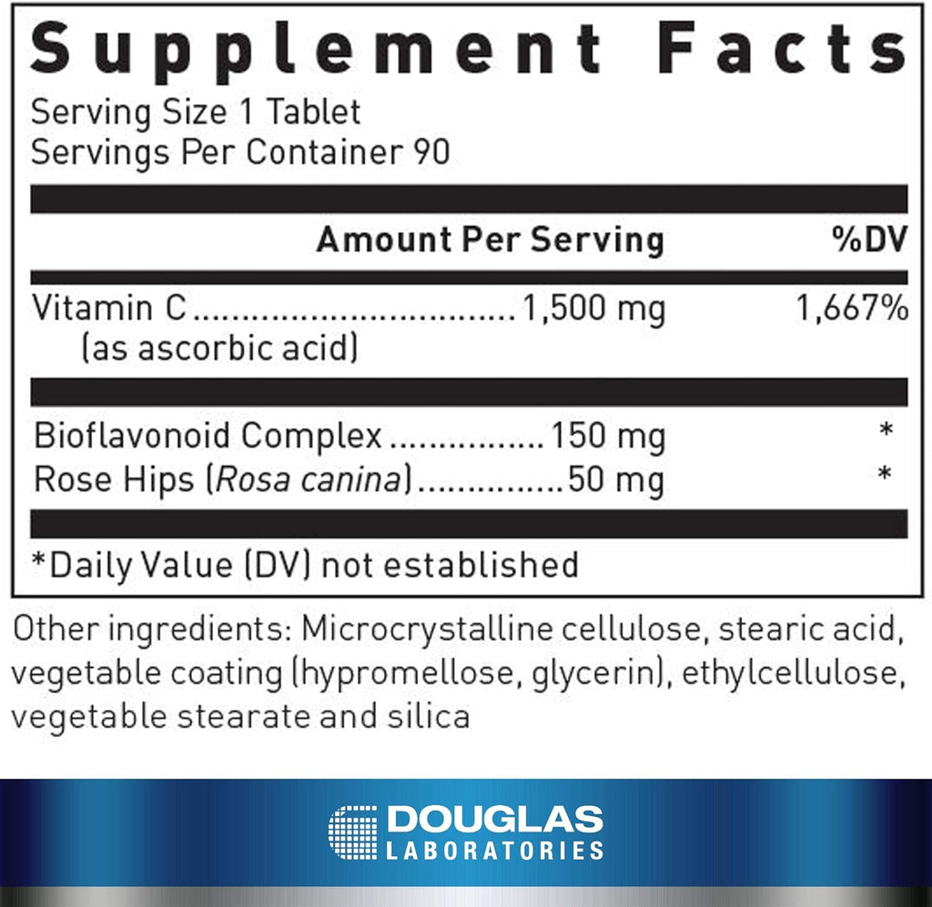 Douglas Laboratories C-Max 1500 mg. | Time Released Vitamin C to Support Skin, Blood Vessels, Tendons, Joint Cartilage and Bone | 90 Tablets