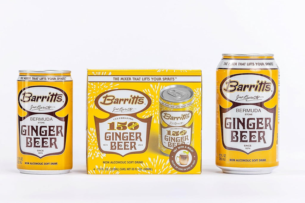 Barritt's Mixers - Ginger Beer Original Ginger Beer, Non-Alcoholic Soda Cocktail Mixer, 7.5 fl oz Cans, 24 Pack, Mini