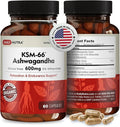 DailyNutra KSM-66 Ashwagandha 600mg Organic Root Extract - High Potency Supplement with 5% Withanolides | Relieves Tiredness, Supports Relaxation, Focus, Energy, & Muscle Growth (60 Capsules)