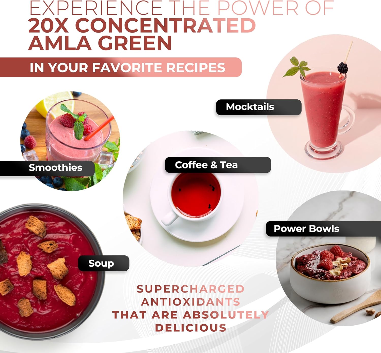 Amla Powder & Green Tea Superfood Supplement with Hibiscus, 20x Ultra Concentrated Amla, Antioxidant Support, Made with Oolong Tea and Indian Gooseberries, Organic, Vegan, Hibiscus, 90 Servings