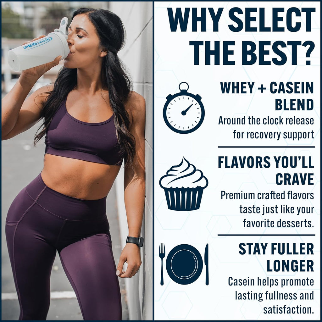 PEScience Select Protein Powder, Whey and Casein Blend, Clean Protein Powder for Women and Men, Low Calorie, Low Carb, Keto Friendly, Gluten Free, Peanut Butter Cookie, 5 Servings