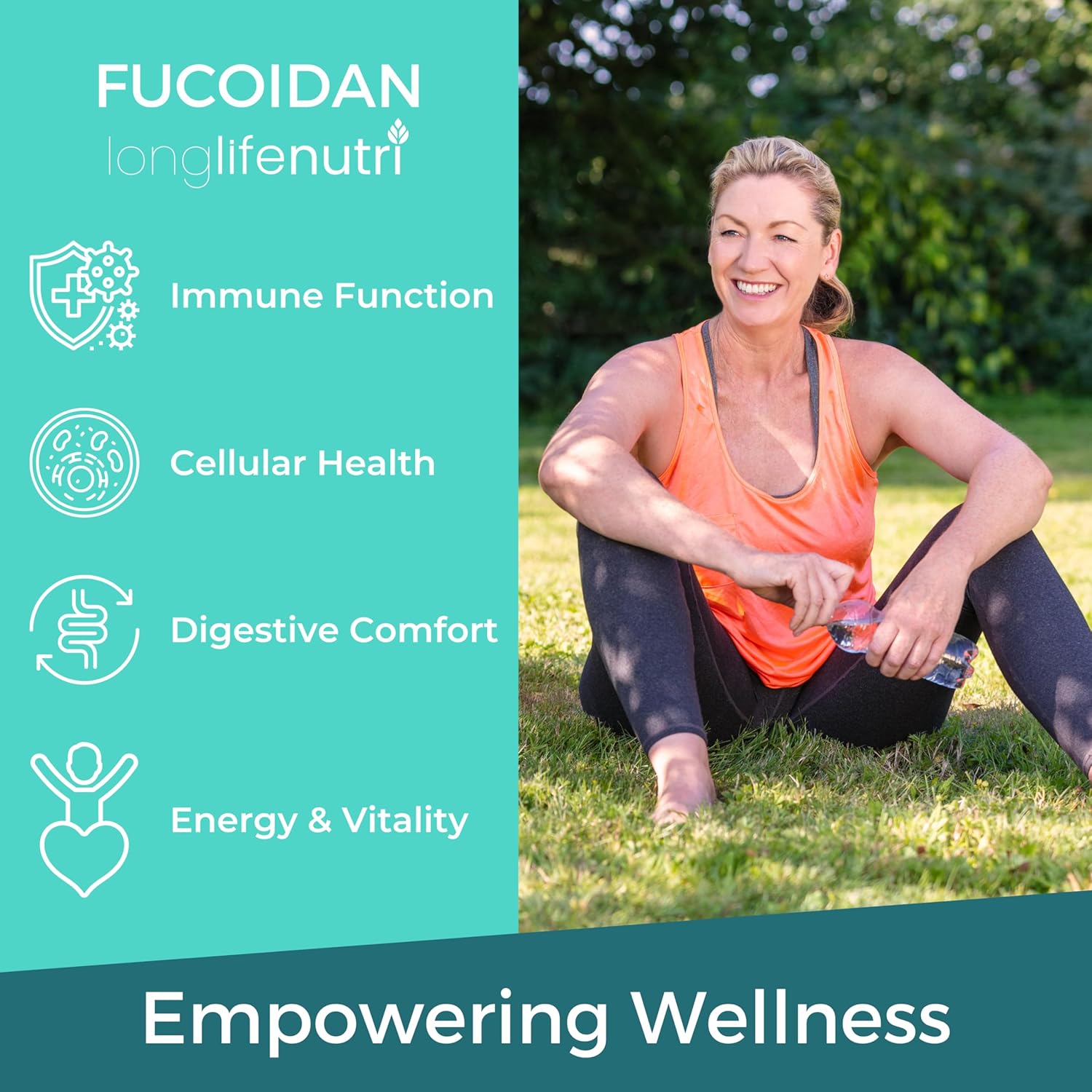 Fucoidan 500mg – Brown Seaweed Extract Supplement from a Natural Source of Fucoidan & Fucoxanthin | 120 Vegetarian Capsules for Energy & Wellness | Made in USA, GMP Certified