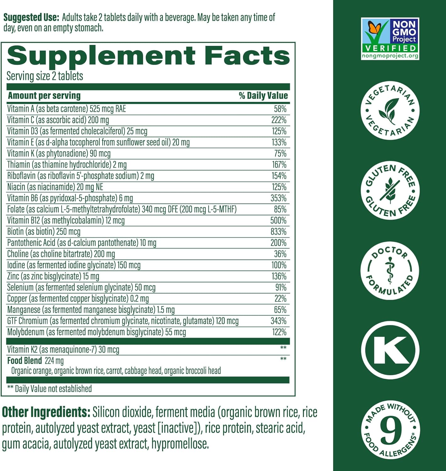 MegaFood Men's 40+ Advanced Multivitamin for Men - Dr-Formulated - Choline, Vitamin B, Vitamin C, Vitamin D, Zinc & Real Food - Brain Health, Immune Support - Vegetarian - 60 Tabs (30 Servings)