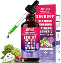 Soursop Bitters Liquid Drops 10 in 1 with Sea Moss, Moringa, Turmeric, Black Seed Oil, Oregano, Ashwagandha | Herbal Extracts for Overall Health-Enhancing |Vegan, Non-GMO| 2 Fl Oz(Mixed Berry Flavor)