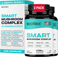Smart Mushrooms Complex Supplement | Supports Memory, Mental Focus, Cognitive Health & Energy | 27,000mg Organic Mushrooms | Lions Mane, Reishi, Cordyceps, Chaga & Turkey Tail | 240 Capsules