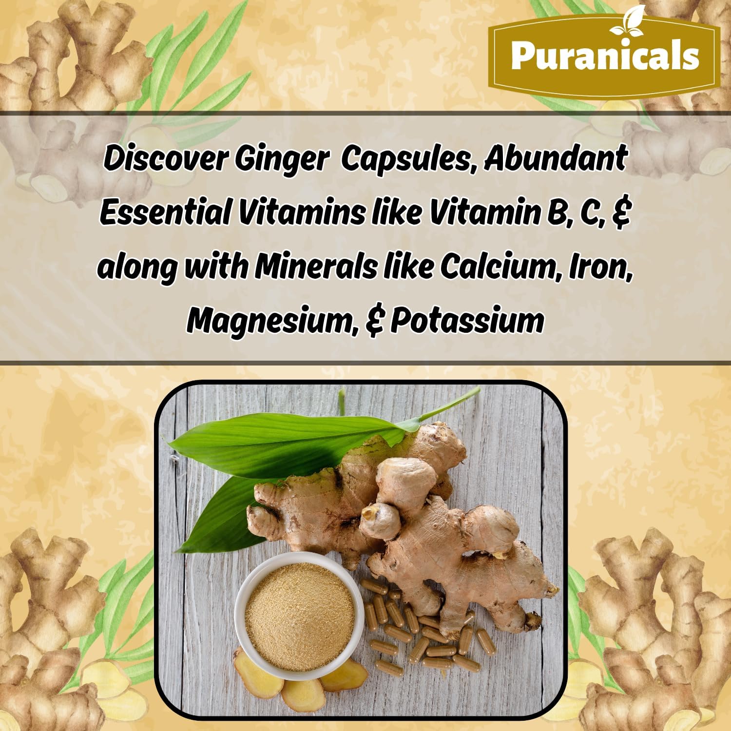 Ginger Premium 320 Capsules Non GMO and Gluten Free | Herbal Supplement | 700 mg Per Serving | Made with 100% Pure Ginger Root Powder