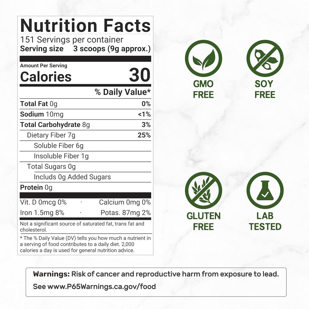 DEAL SUPPLEMENT Organic Psyllium Husk Powder, 3lbs (48oz) – Unflavored Plant Based Soluble Dietary Fiber – Gut & Digestion Health – Great for Baking & Cooking – Keto Friendly, Gluten Free, Non-GMO