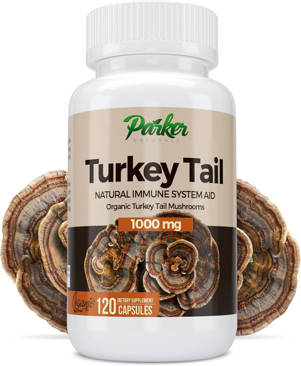 Turkey Tail Mushroom Capsules - Organic Mushroom Supplement for Immune System Health Support - 1000 mg Premium Mushroom Supplements - 120 Capsules
