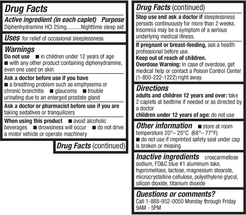 HealthA2Z Sleep Aid 200 Caplets | Diphenhydramine HCl 25mg | Regular Strength Sleeping Pills | Safe & Non-Habit-Forming