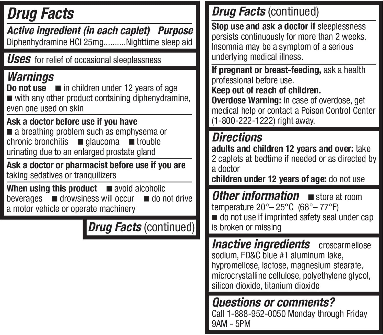 HealthA2Z Sleep Aid 200 Caplets | Diphenhydramine HCl 25mg | Regular Strength Sleeping Pills | Safe & Non-Habit-Forming