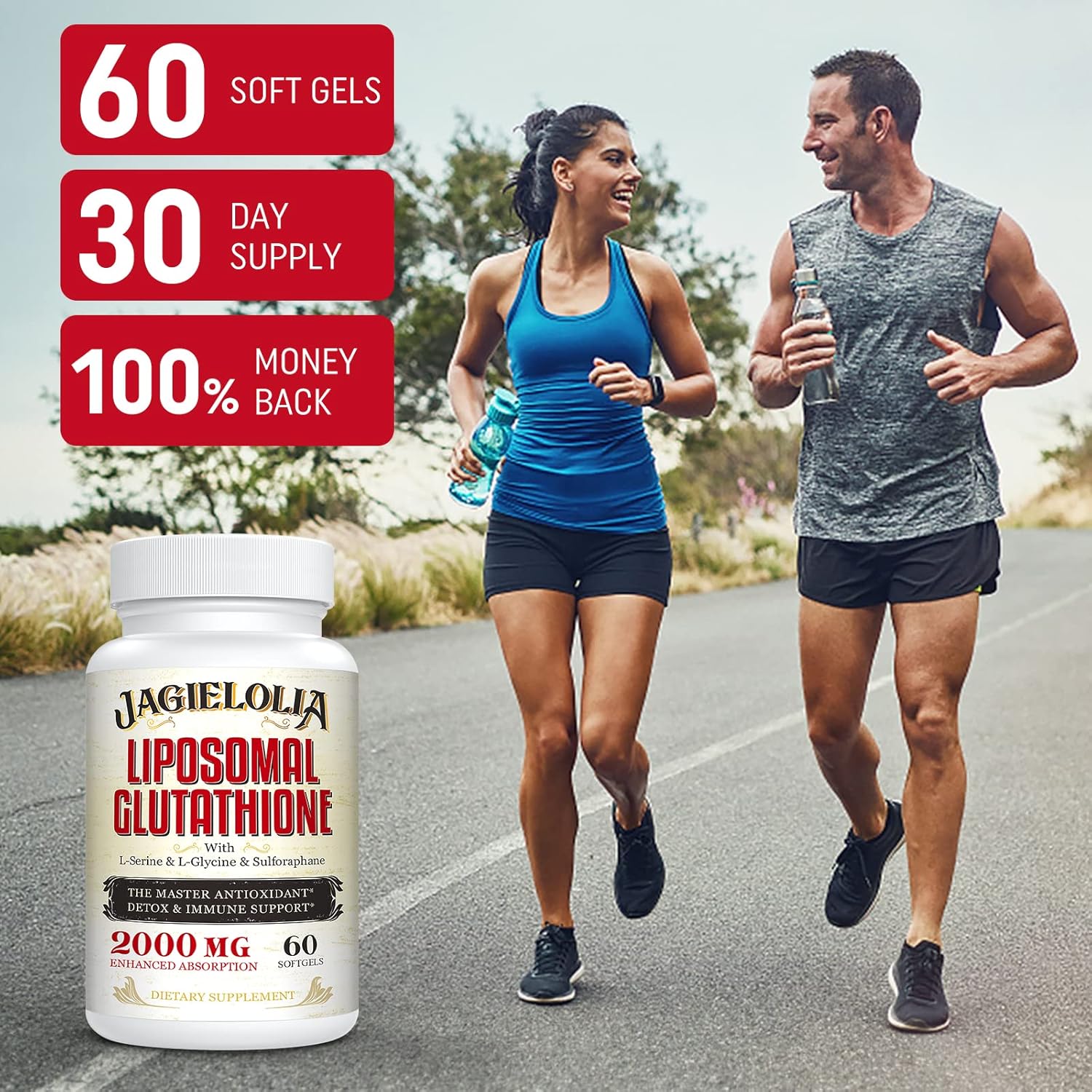 Liposomal Glutathione 2000 mg with L-Serine, L-Glycine & Sulforaphane – Active L-Glutathione Unique Formulation to Enhance Absorption - Master Antioxidant, Detoxifying & Immune | 360 Softgels
