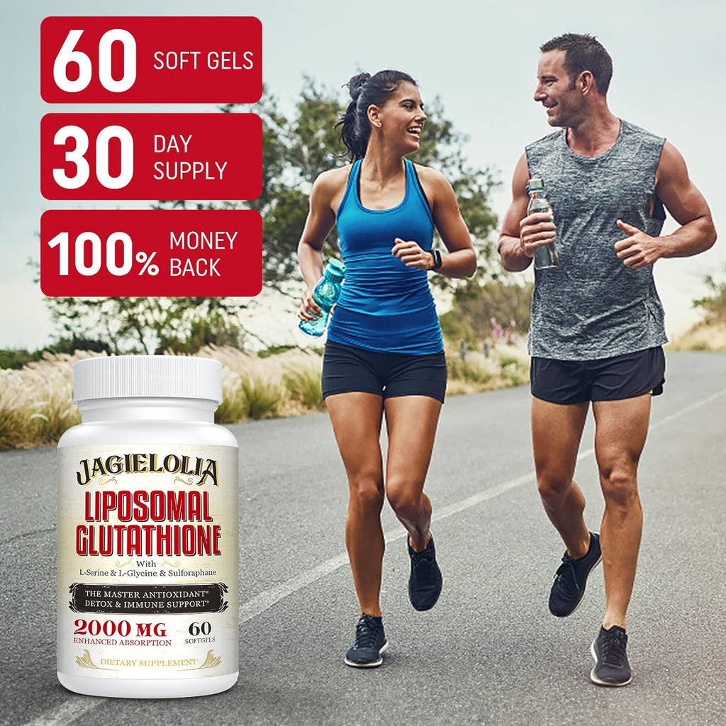 Liposomal Glutathione 2000 mg with L-Serine, L-Glycine & Sulforaphane – Active L-Glutathione Unique Formulation to Enhance Absorption - Master Antioxidant, Detoxifying & Immune | 180 Softgels
