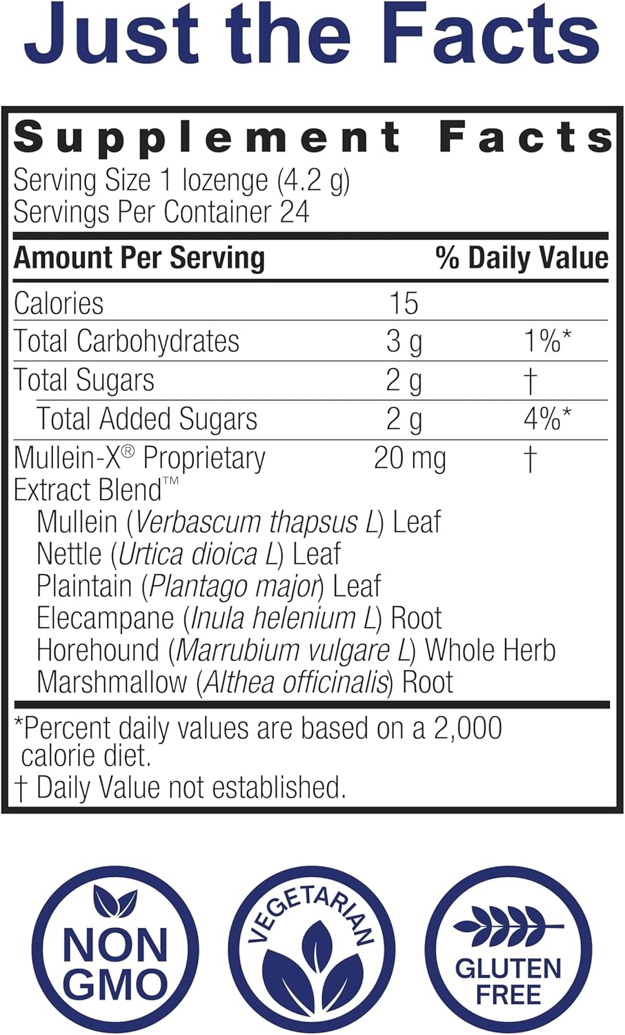 Nature's Answer Mullein‑X Respiratory Soothing Throat Lozenges 24‑Count – Alcohol‑Free Herbal Cough Support with Mullein, Marshmallow, English Ivy & Honey – Non‑GMO, Gluten‑Free