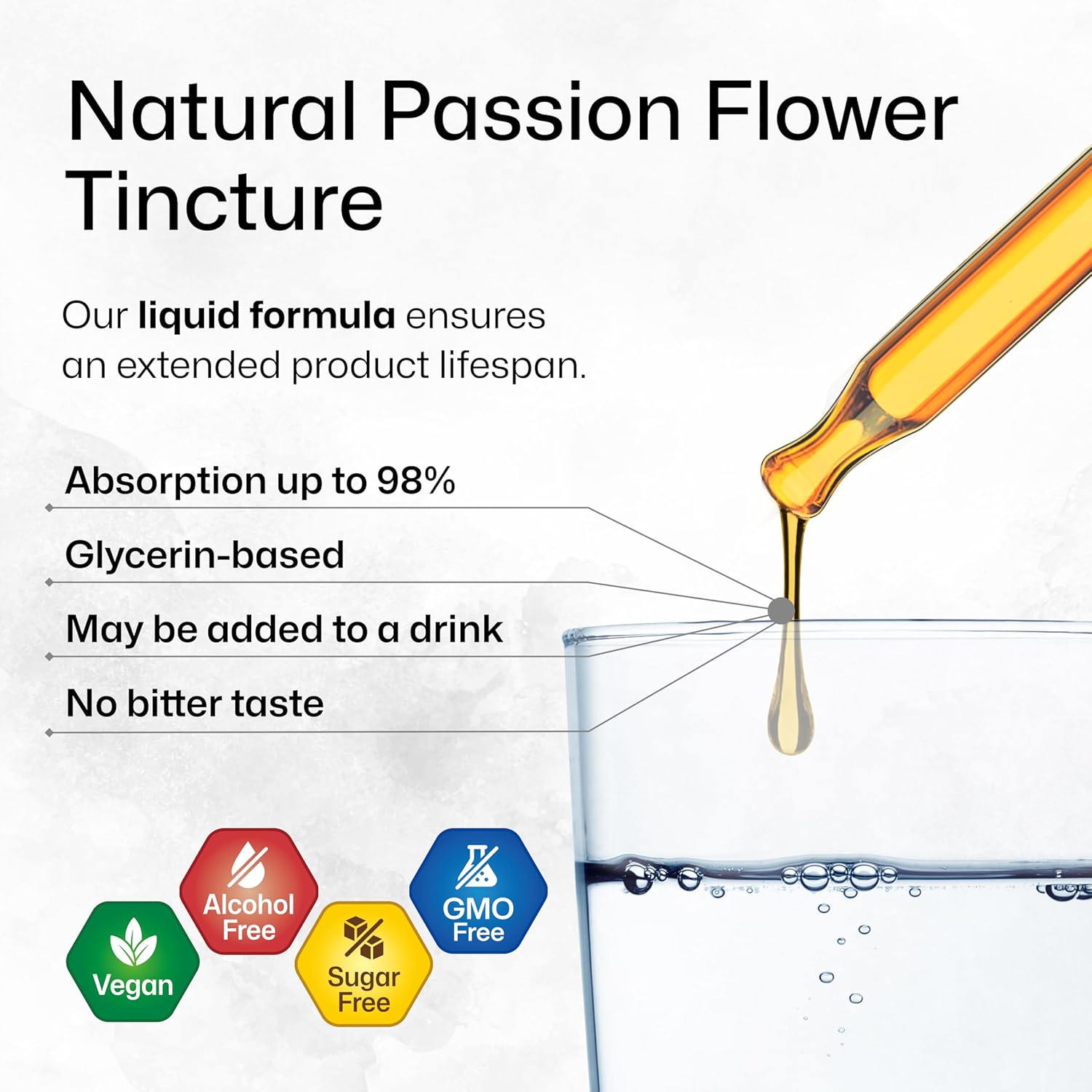 BIO KRAUTER Passionflower Tincture - Vegan Passion Flower Extract for Mood Support - Alcohol and Sugar Free - 4 Fl.Oz.