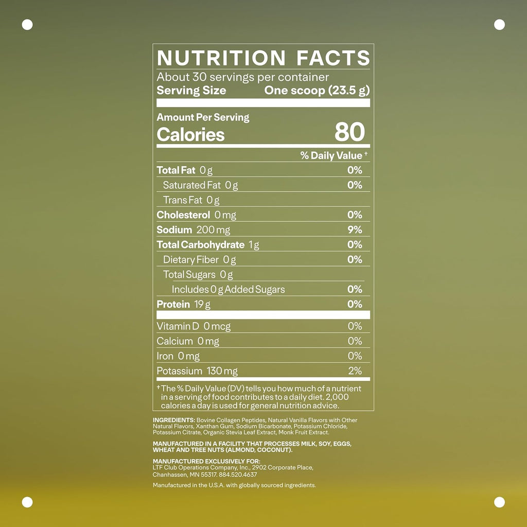 LTH Prime Collagen Peptides - Trusted by Life Time Fitness Members - Collagen Powder for Digestive Health - Supports Healthy Joints, Hair & Skin - from Grass-Fed Cows - Vanilla - 30 Servings