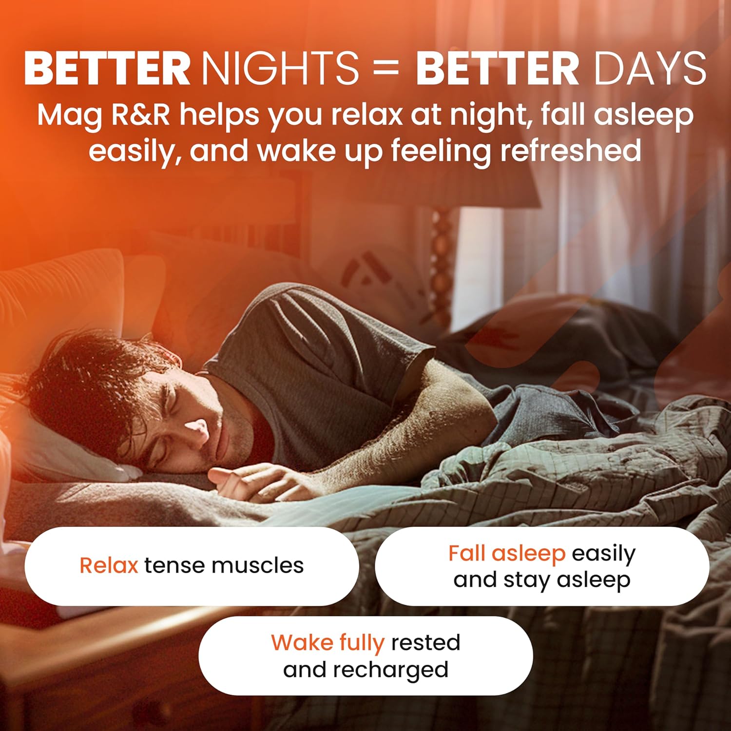 SaltWrap Mag R&R - Nighttime Muscle Cramps Support, Natural Sleep Support for Adults with Magnesium Glycinate for Muscle Spasm and Leg Cramps Relief, 90 Capsules