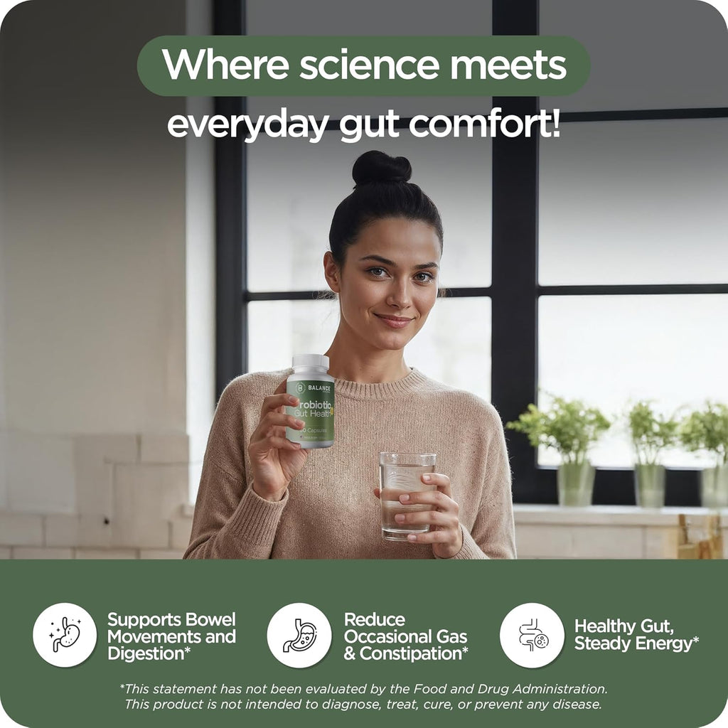 Probiotics 50 Billion CFU, 15 Strain Shelf Stable Formula with Targeted Release Technology, Digestive Health and Immune Support for Busy Professionals, 60 Vegetarian Capsules, 2 Month Supply