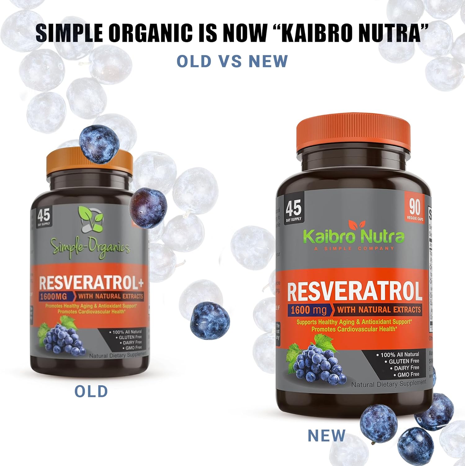 Kaibro Nutra Resveratrol Supplement, 1500mg Extra Strength Trans Resveratrol, Quercetin with Japanese Knotweed Extracts, Anti-Aging, Radiant Skin and Immunity Support, Vegan & Non-GMO, 90 Capsules