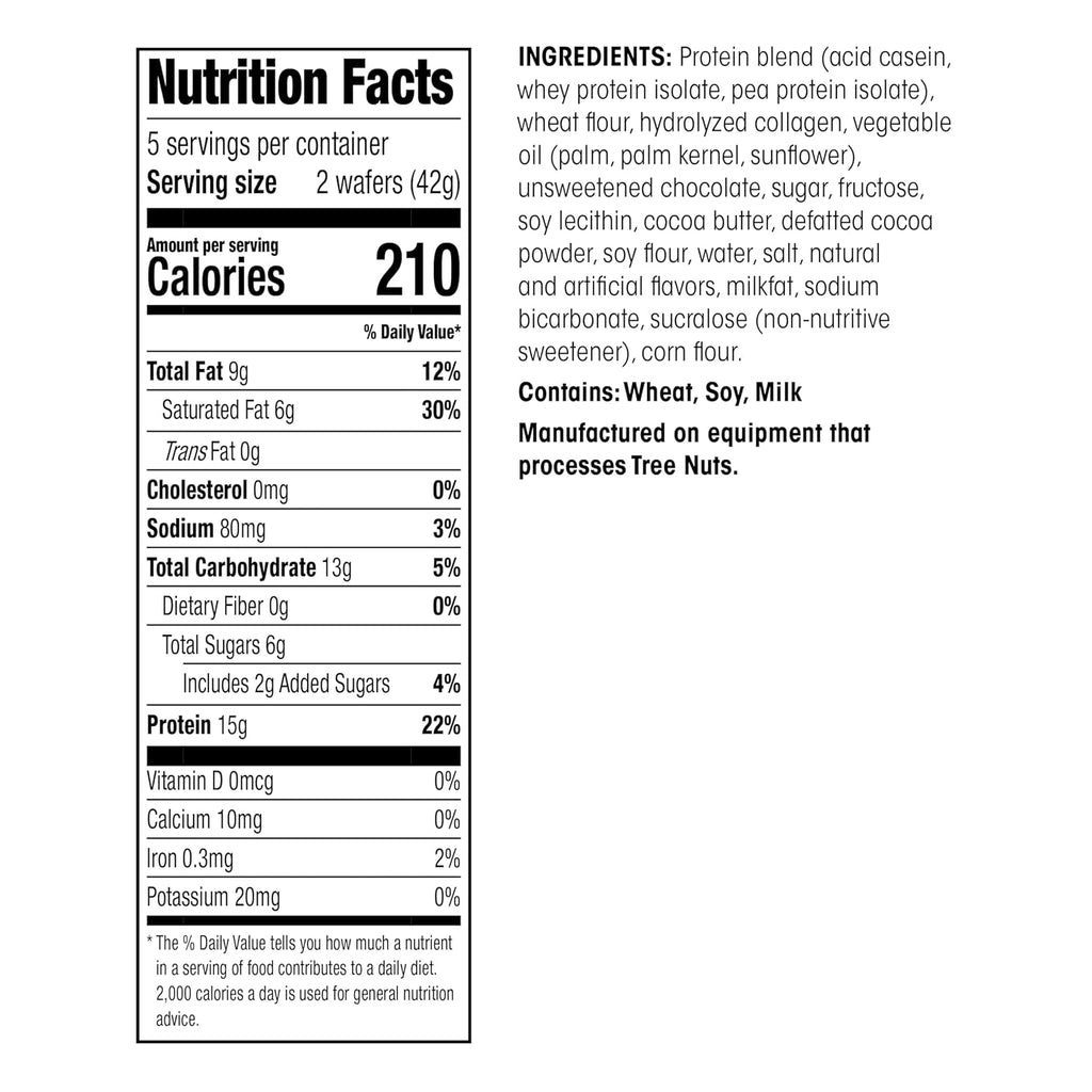 WonderSlim Protein Wafer Snack Bar, Chocolate, 210 Calories, 15g Protein, 0mg Cholesterol (5ct)