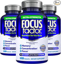 Focus Factor Adults Extra Strength, 120 Count - Brain Supplement for Memory, Concentration and Focus - Complete Multivitamin with DMAE, Vitamin D, DHA - Trusted Health Vitamins (Pack of 3)