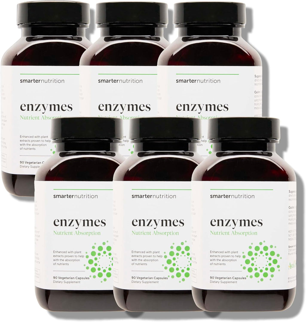 Smarter Nutrition Vegan Digestive Enzymes - Digestion Bloating & Gut Health Support with 16 Multi Enzymes for Nutrient Absorption & Meal Time Comfort for Both Men & Women - 540 Count[180-Day Supply]