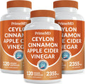 5-in-1 Ceylon Cinnamon Capsules 2355mg - Ceylon Cinnamon and Apple Cider Vinegar Capsules - Turmeric and Panax Ginseng Capsules - Cinnamon Supplements with Bioperine (120ct, Pack of 3)