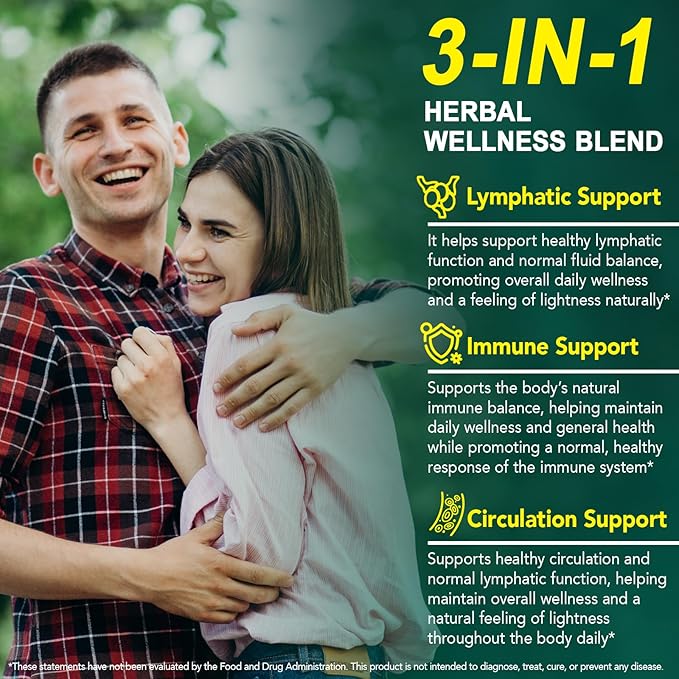 Lymphatic Drainage Supplements-4275mg Echinacea, Dandelion, Burdock Root|21-In-1 Botanical Complex for Lymph System, Balance, Cleanse, Overall Vitality, Less Bloating|Safe & Clean Formula|240 Softgels