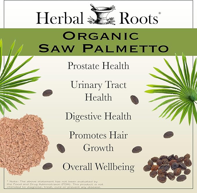 Men's Health Supplement Bundle, Natural Saw Palmetto, Mushroom Blend, Hawthorn, Heart and Prostate Support